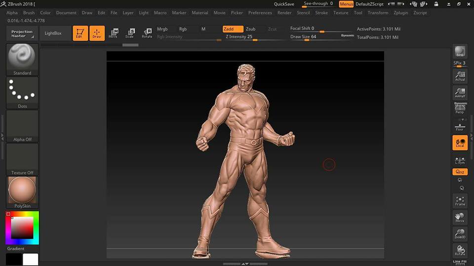 3D scanning a superhero figure with the Einscan Pro Plus and importing it into ZBrush. Fast superhero 3D scanning with a handheld 3D scanner. Equipment used for superhero 3D scanning