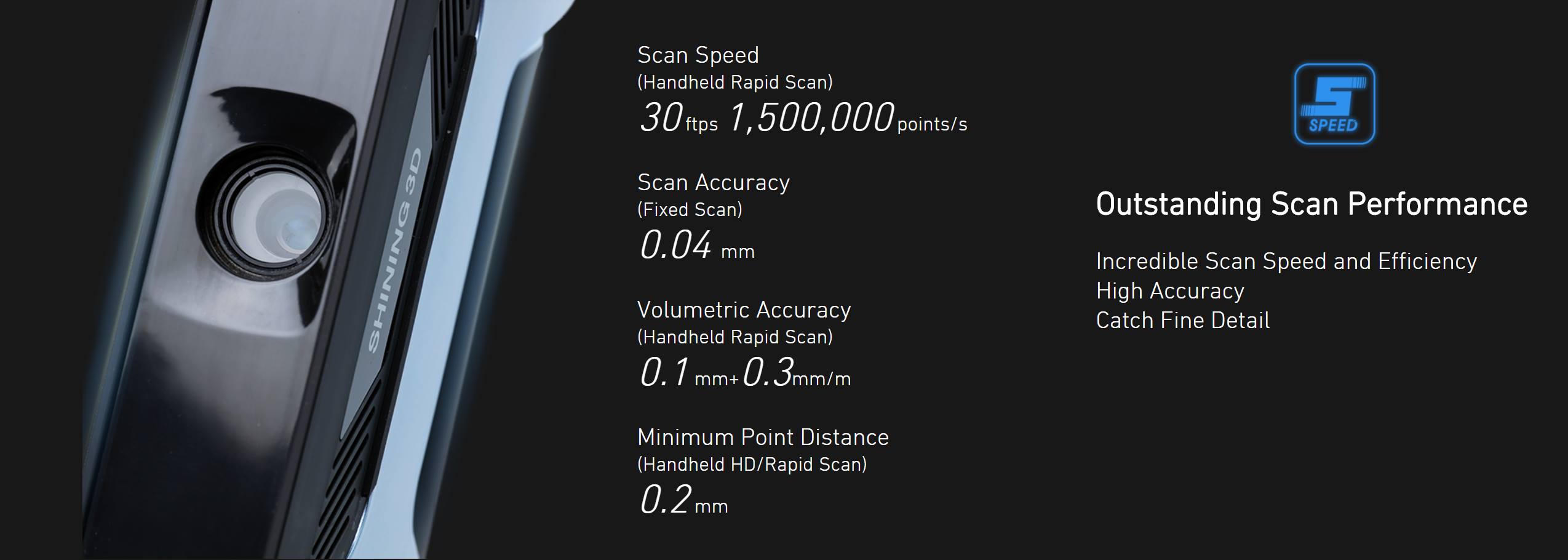 Thông số kỹ thuật máy quét 3D đa năng Einscan Pro 2X Plus: