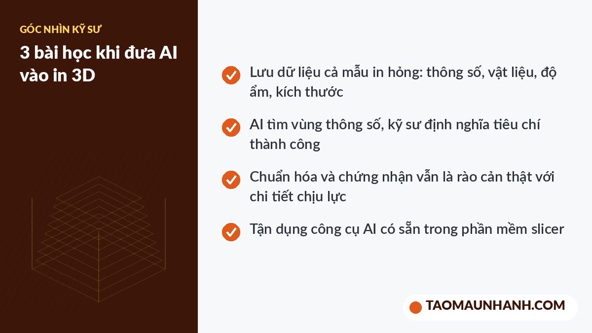 Bài học ứng dụng AI trong in 3D