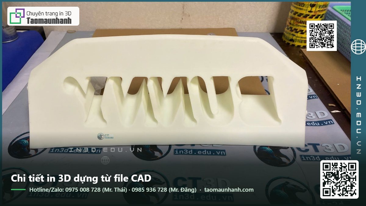 Chi tiết in 3D dựng từ file CAD