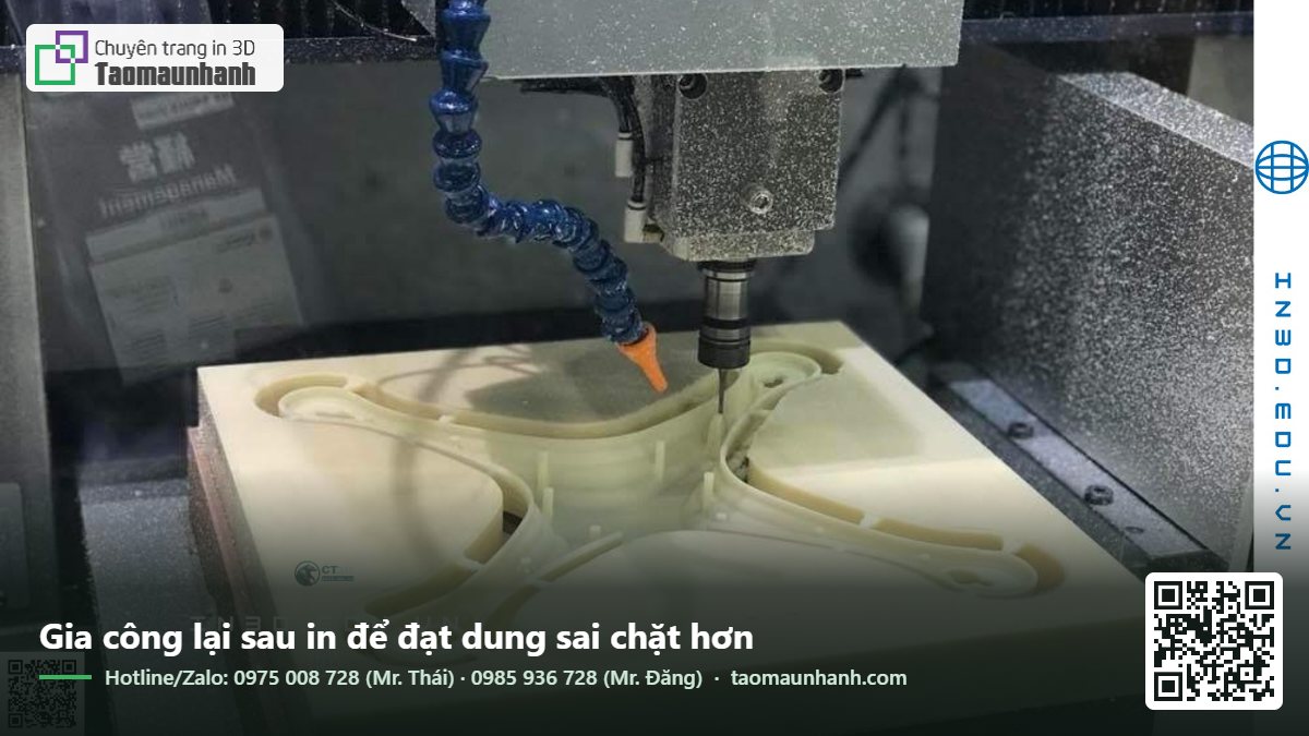 Gia công lại sau in để đạt dung sai chặt hơn