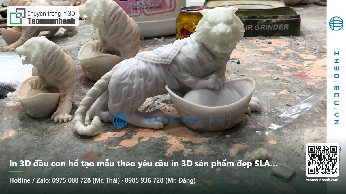 In 3D đầu con hổ tạo mẫu theo yêu cầu in 3D sản phẩm đẹp SLA SLS ABS kim loại - Tạo Mẫu Nhanh