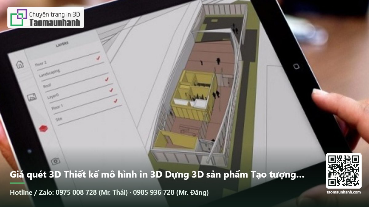 Giá quét 3D Thiết kế mô hình in 3D Dựng 3D sản phẩm Tạo tượng 3D Scan vật thể Thông số in PETG Phần mềm xem file 3D Xem file 3D trên điện thoại CT3D group - Tạo Mẫu Nhanh