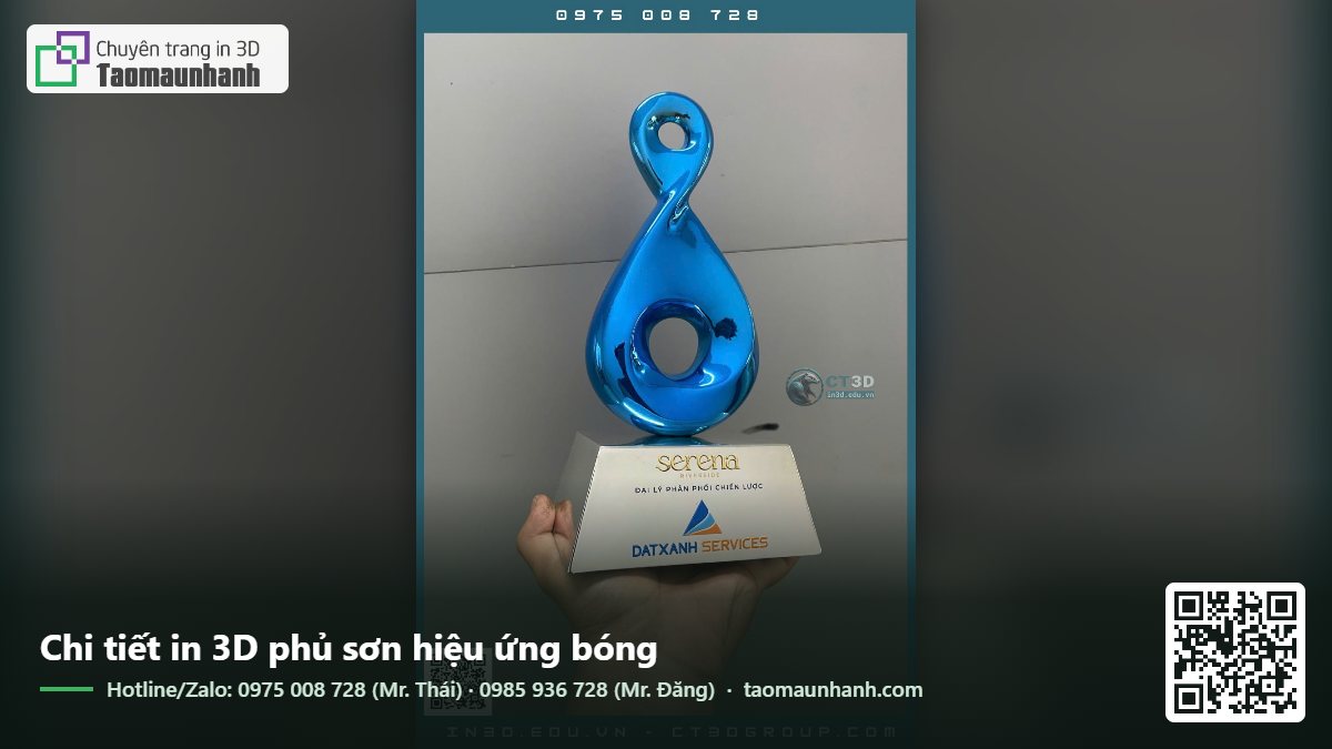 Chi tiết in 3D phủ sơn hiệu ứng bóng