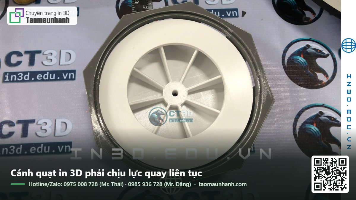 Cánh quạt in 3D phải chịu lực quay liên tục