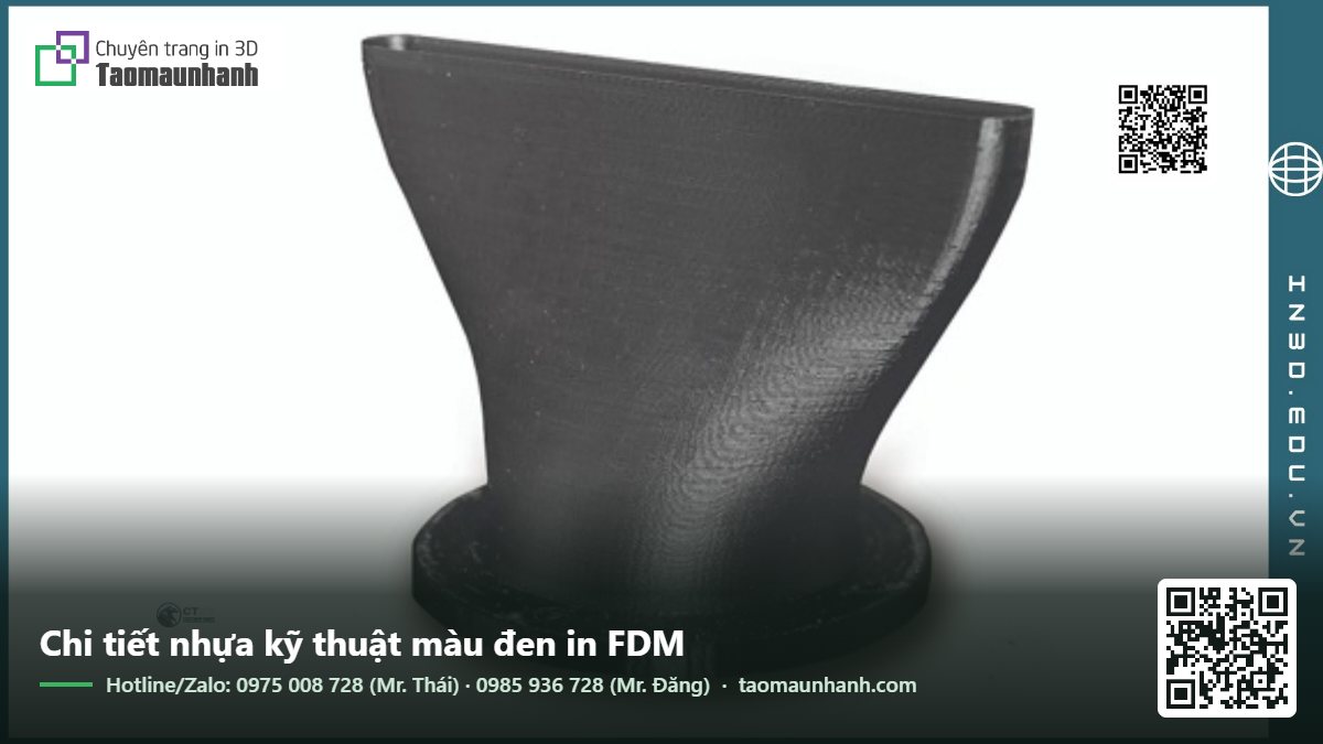 Chi tiết nhựa kỹ thuật màu đen in FDM