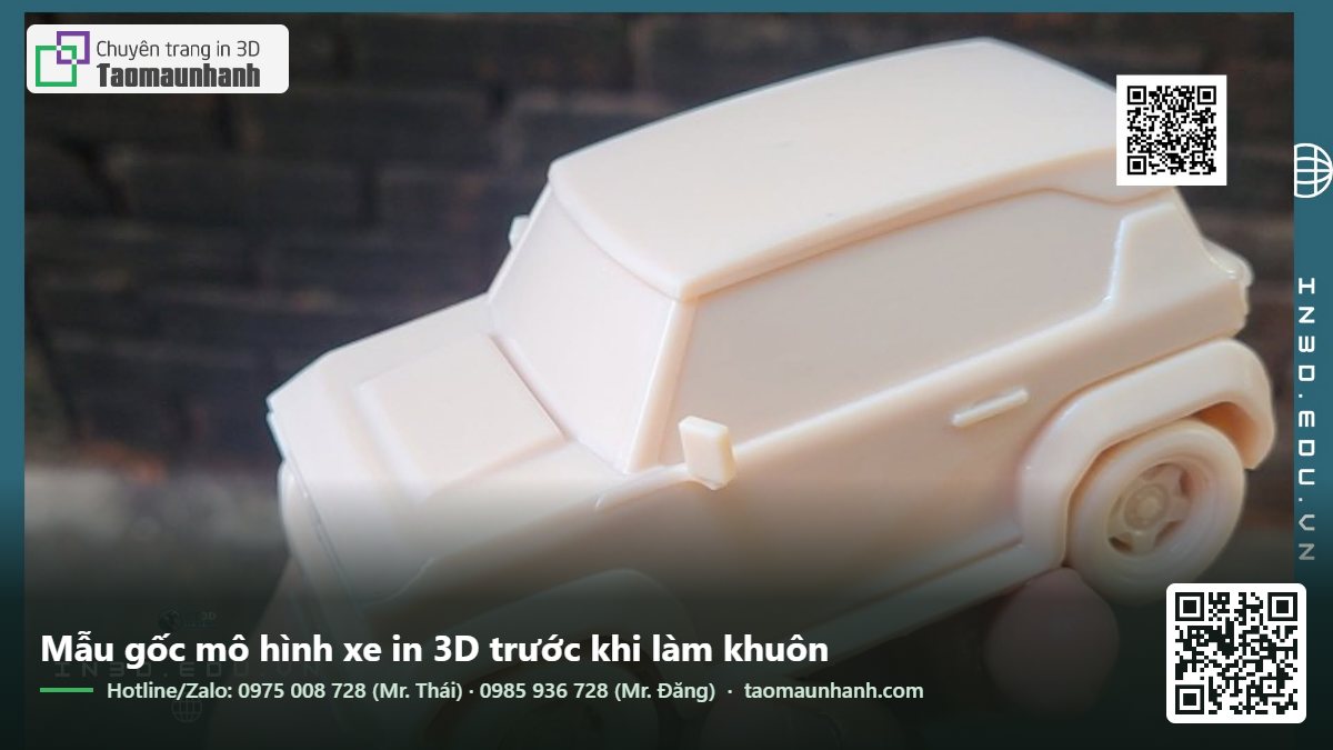 Mẫu gốc mô hình xe in 3D trước khi làm khuôn