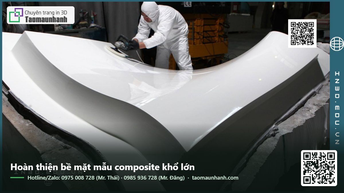 Hoàn thiện bề mặt mẫu composite khổ lớn