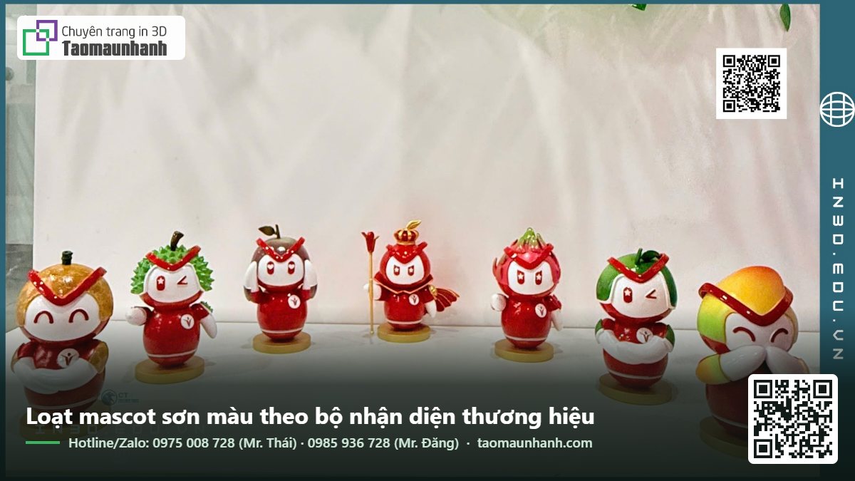 Loạt mascot sơn màu theo bộ nhận diện thương hiệu
