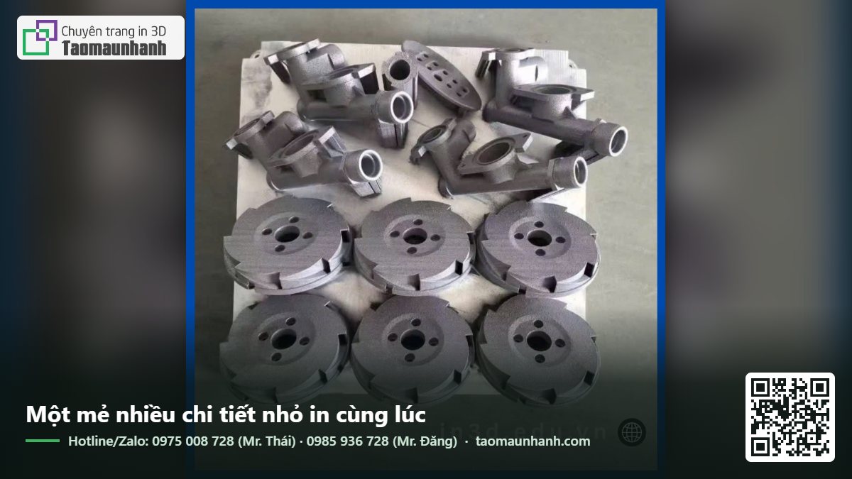 Một mẻ nhiều chi tiết nhỏ in cùng lúc