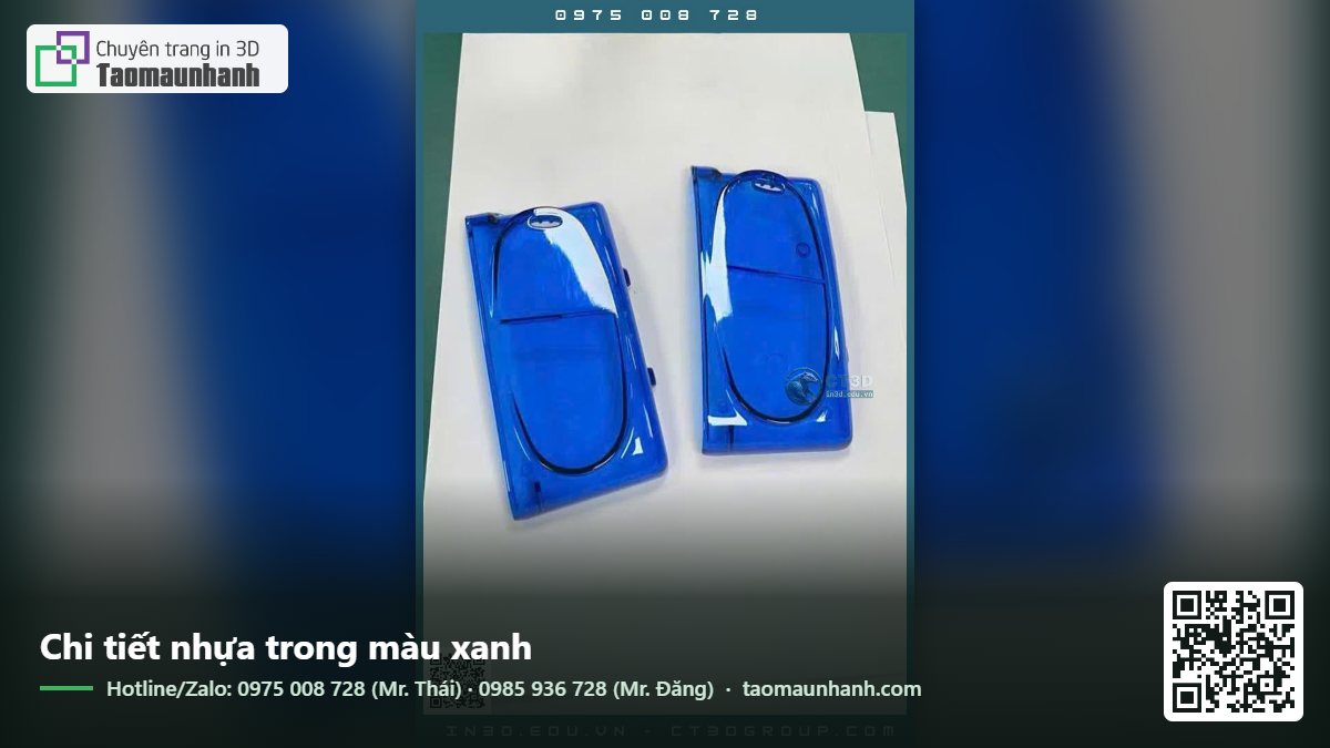 Chi tiết nhựa trong màu xanh