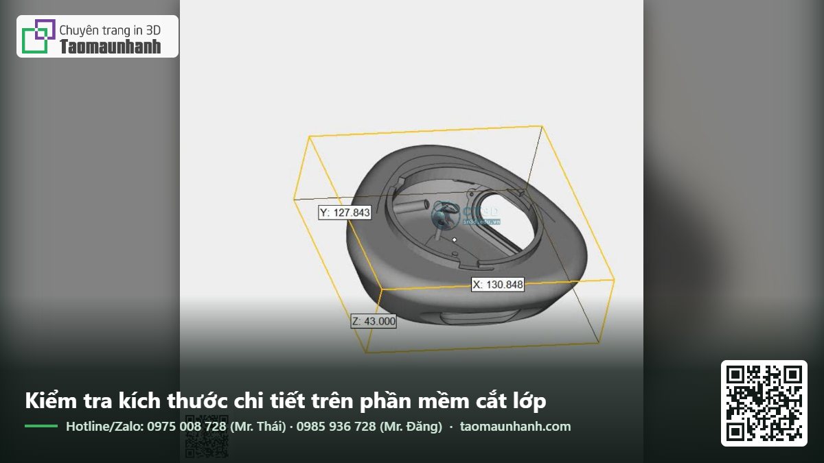Kiểm tra kích thước chi tiết trên phần mềm cắt lớp