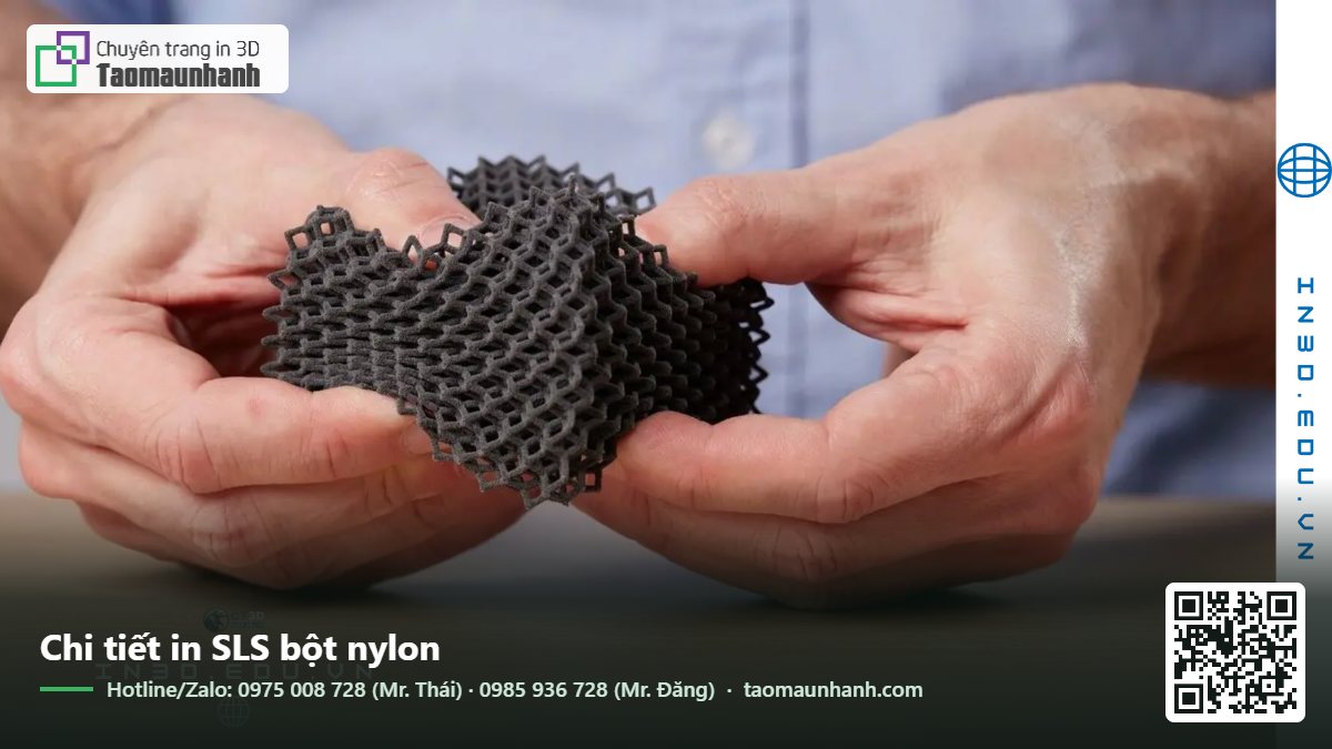 Chi tiết in SLS bột nylon