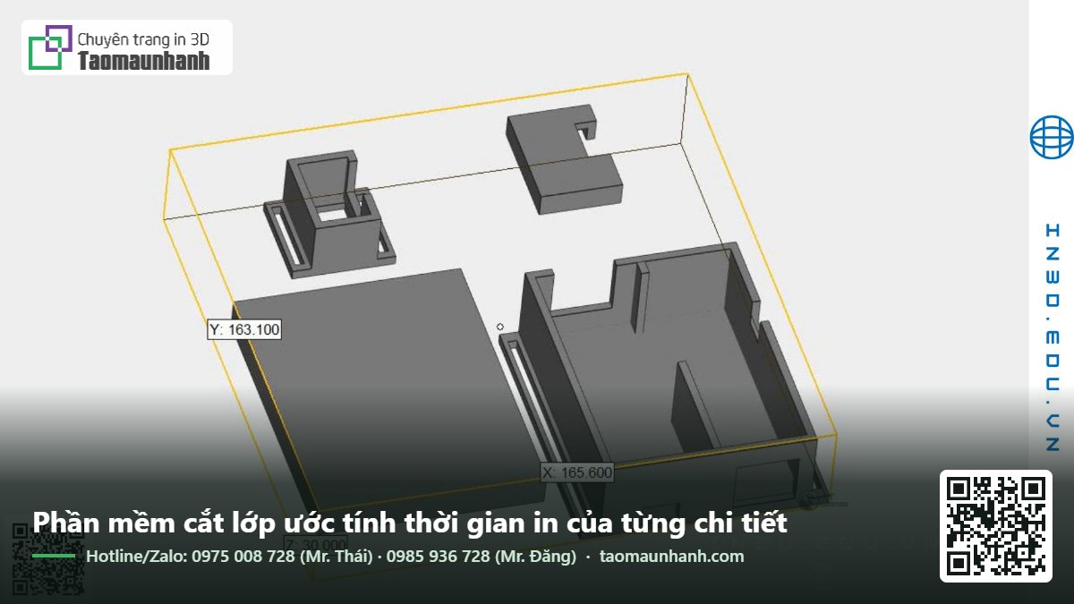 Phần mềm cắt lớp ước tính thời gian in của từng chi tiết