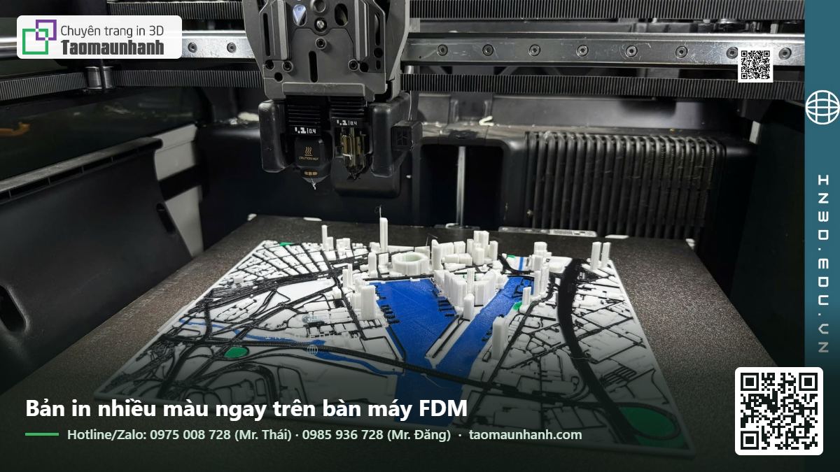 Bản in nhiều màu ngay trên bàn máy FDM