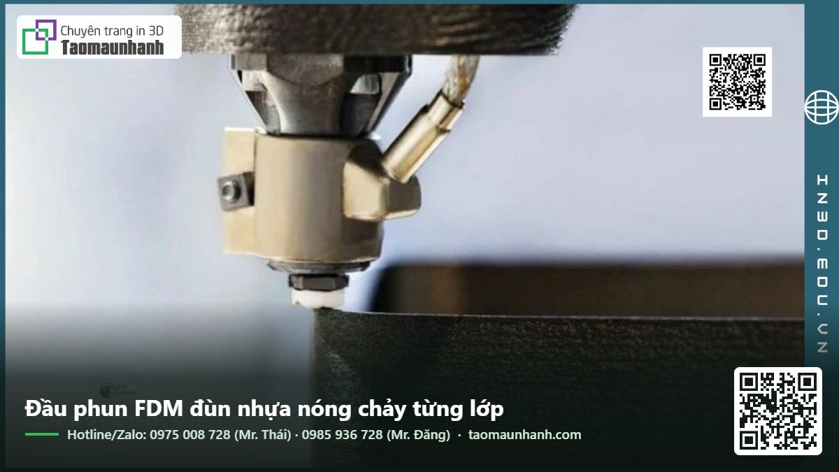 Đầu phun FDM đùn nhựa nóng chảy từng lớp