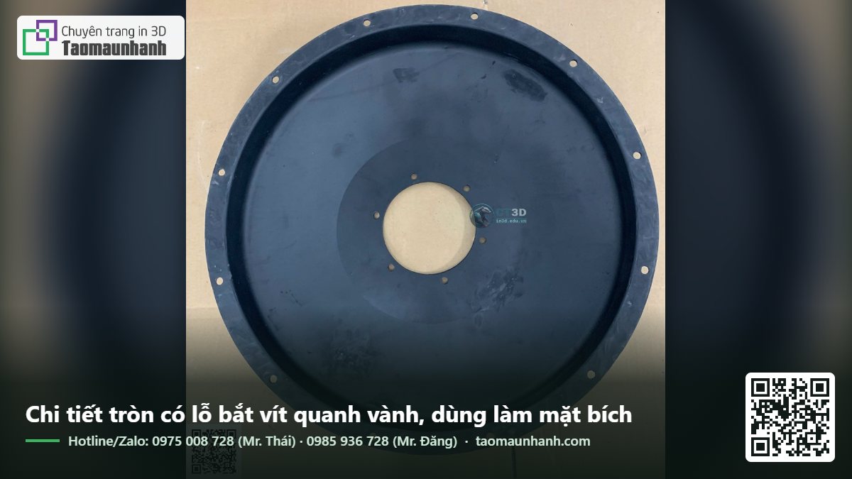 Chi tiết tròn có lỗ bắt vít quanh vành, dùng làm mặt bích