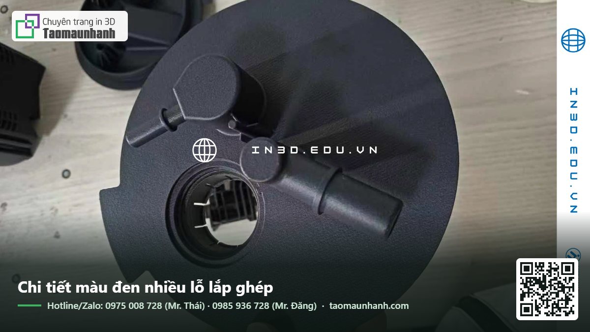Chi tiết màu đen nhiều lỗ lắp ghép