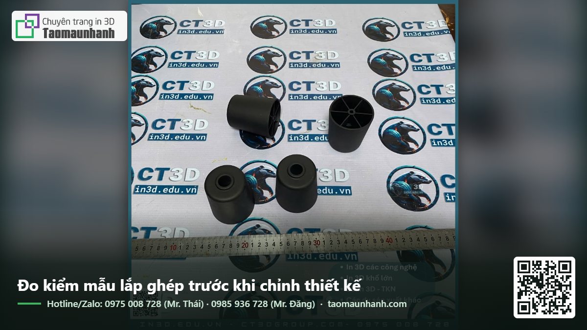 Đo kiểm mẫu lắp ghép trước khi chỉnh thiết kế