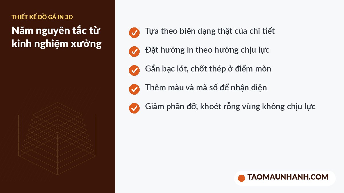 Nguyên tắc thiết kế đồ gá in 3D trong nhà máy