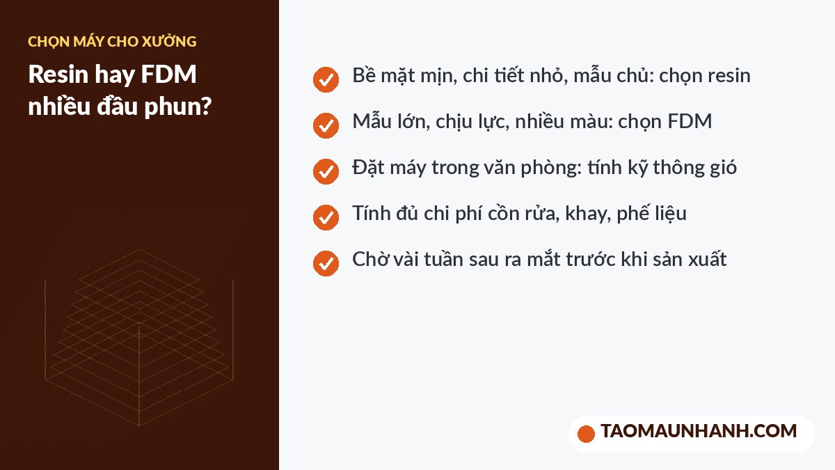Danh sách kiểm tra khi chọn máy in 3D cho xưởng tạo mẫu