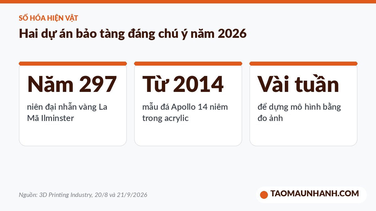 Các dự án quét 3D hiện vật bảo tàng năm 2026