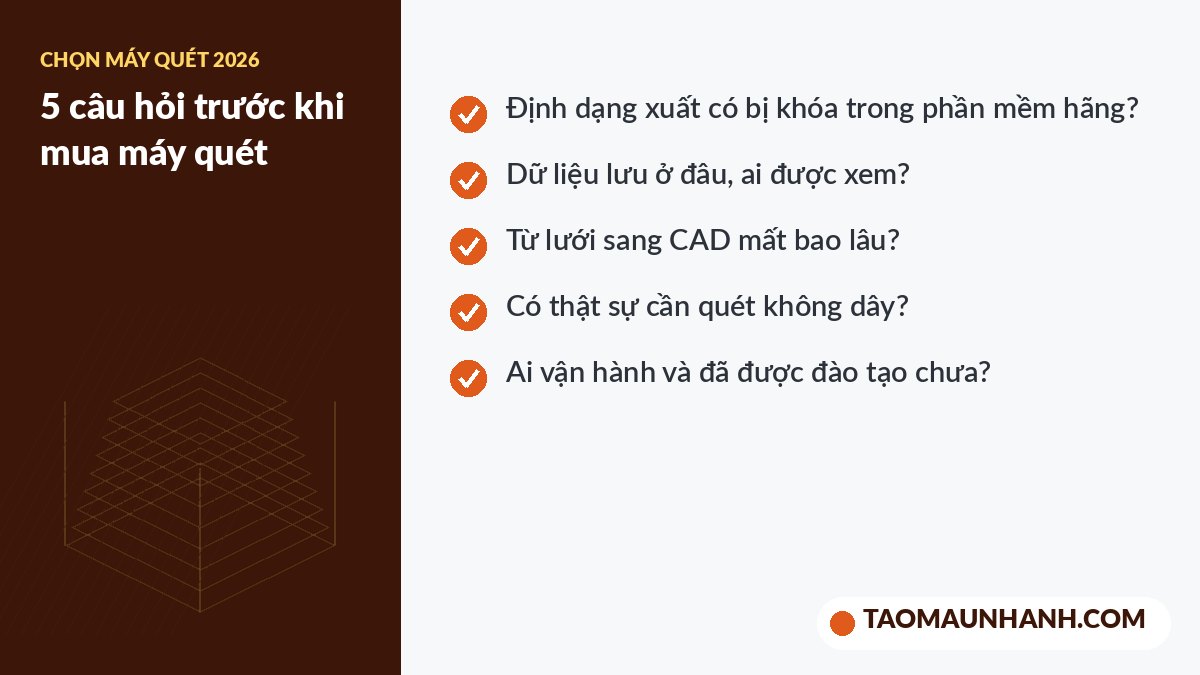 Danh sách câu hỏi khi chọn mua máy quét 3D